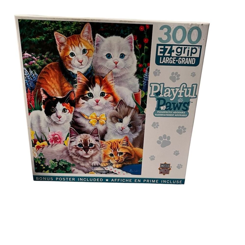 MasterPieces Playful Paws Cats 300 Piece EZ Grip Puzzle Animals Theme
